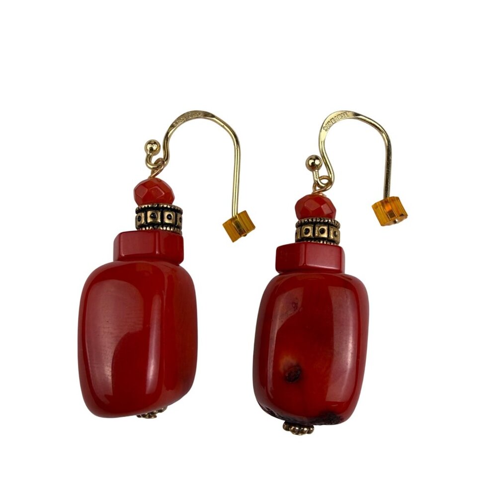 Barse Womens Red Stone & Gold Tone Earrings & Necklace Set - Picture 5 of 9